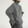 Solid High Neck Sweater_Gray