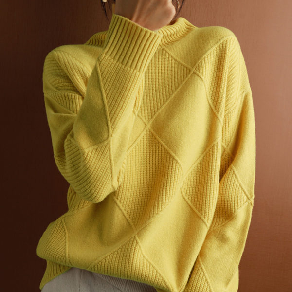 Textured Knit Sweater Yellow