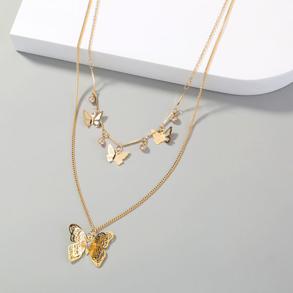 Butterfly Charm Two Layer Necklace