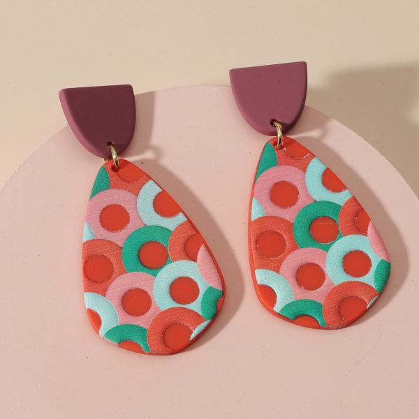 Circle Pattern Teardrop Earrings_1