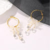 Clear Floral Dangle Hoop Earrings_1