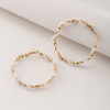 Gold Twist Hoop Pearl Trim Earrings_1