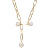 Link Chain Pearl Detail Necklace - Image 4
