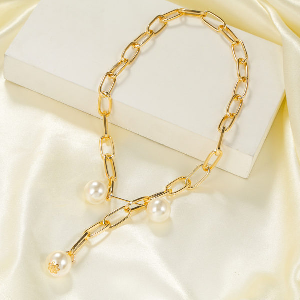 Link Chain Pearl Detail Necklace_3