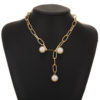 Link Chain Pearl Detail Necklace_5