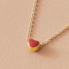 Minimal Red Heart Necklace_4