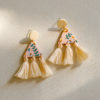 Printed Abstract Drop Earrings_Peach Pink