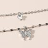 Silver Butterfly Layered Necklace_4