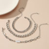 Silver Link Gemstone Bracelet Set_3
