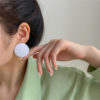 Solid Circle Disc Stud Earrings_Lavender