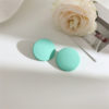 Solid Circle Disc Stud Earrings_Light green