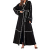 Casual Open Front Abaya_3_Black