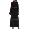 Contrast Stitched Open Front Abaya
