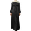 Satin Tie Front Maxi Dress_Black