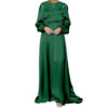 Satin Tie Front Maxi Dress_Green