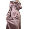 Satin Tie Front Maxi Dress_Rose Gold