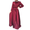 Silky Belted Maxi Dress_Dark Red
