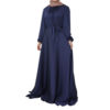 Silky Belted Maxi Dress_Navy Blue