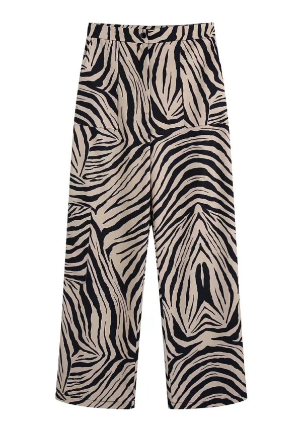 Flowy Zebra Print Pants
