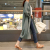 Modest Linen Kimono Cardigan_teal