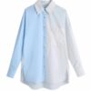 Two-tone Button Up Blouse_1
