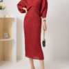 Batwing Sleeve V-neck Dress_3