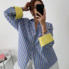 Button Up Long Sleeve Striped Blouse_3