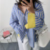 Button Up Long Sleeve Striped Blouse_4