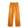 Feather-trim Orange Long Sleeve Blazer and Pants Set - Image 14