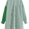 Green Two-Tone Button Up Blouse_3