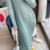 Pleated Long Sleeve Slim Fit Midi Dress_8