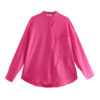 Round Neckline Satin Blouse_1