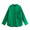 Round Neckline Satin Blouse_7