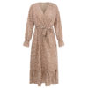 V-neck Printed Belted Dress_1