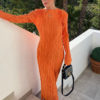 Vibrant Long Sleeve Ribbed Maxi Dress_10