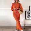 Vibrant Long Sleeve Ribbed Maxi Dress_17