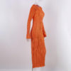 Vibrant Long Sleeve Ribbed Maxi Dress