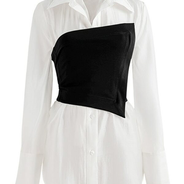 2 in 1 Corset Button Up Blouse 3