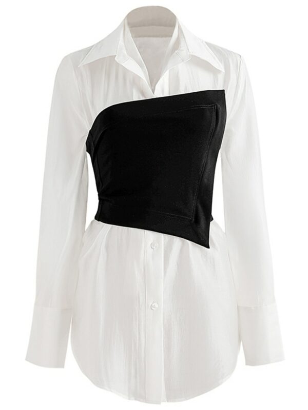 2 in 1 Corset Button Up Blouse