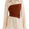 2 in 1 Corset Button Up Blouse_5
