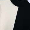 Black and White Color Block High Neck Sweater_2