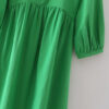 Green Open Collar Smock Dress_5
