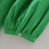 Green Open Collar Smock Dress