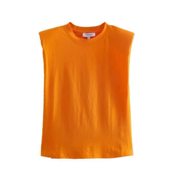 Padded Solid Sleeveless Casual Top_5