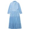 Sky Blue Tiered Collard Smock Dress_1