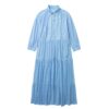 Sky Blue Tiered Collard Smock Dress_2