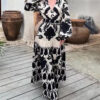 V-neck Paisley Front Tie Dress_12