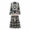 V-neck Paisley Front Tie Dress_8