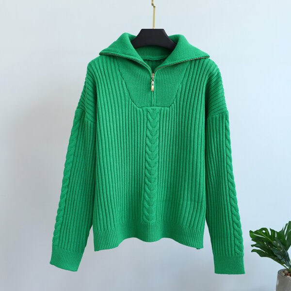 Y2K knitted cardigan with zip collar_1