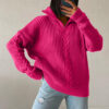 Y2K knitted cardigan with zip collar_11